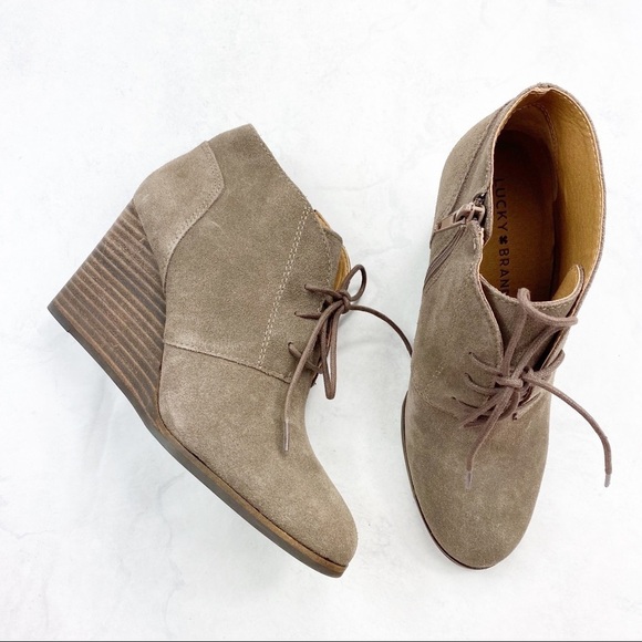 [Lucky Brand] Shylow Brown Wedge Bootie - Picture 2 of 4